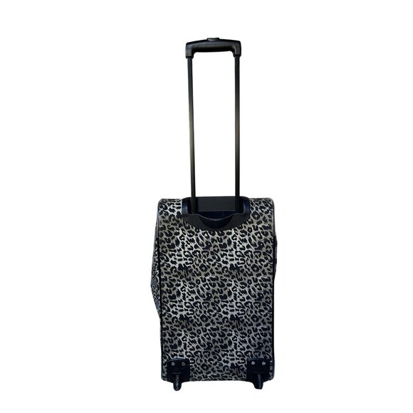 Victorias Secret PINK Leopard Print Rolling Suitcase Adjustable Handle - Picture 2 of 12